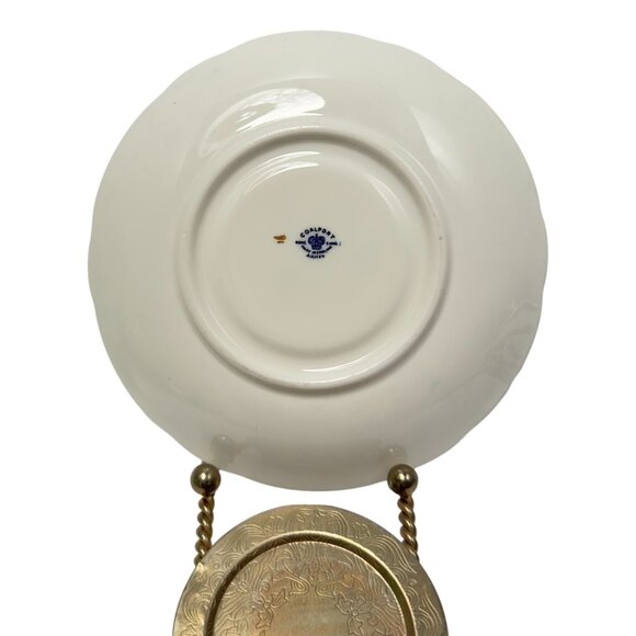 Coalport Teacup Saucer White Blue Scroll Bone China Made in England - Picture 10 of 14